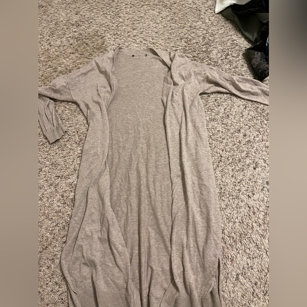 cream long cardigan